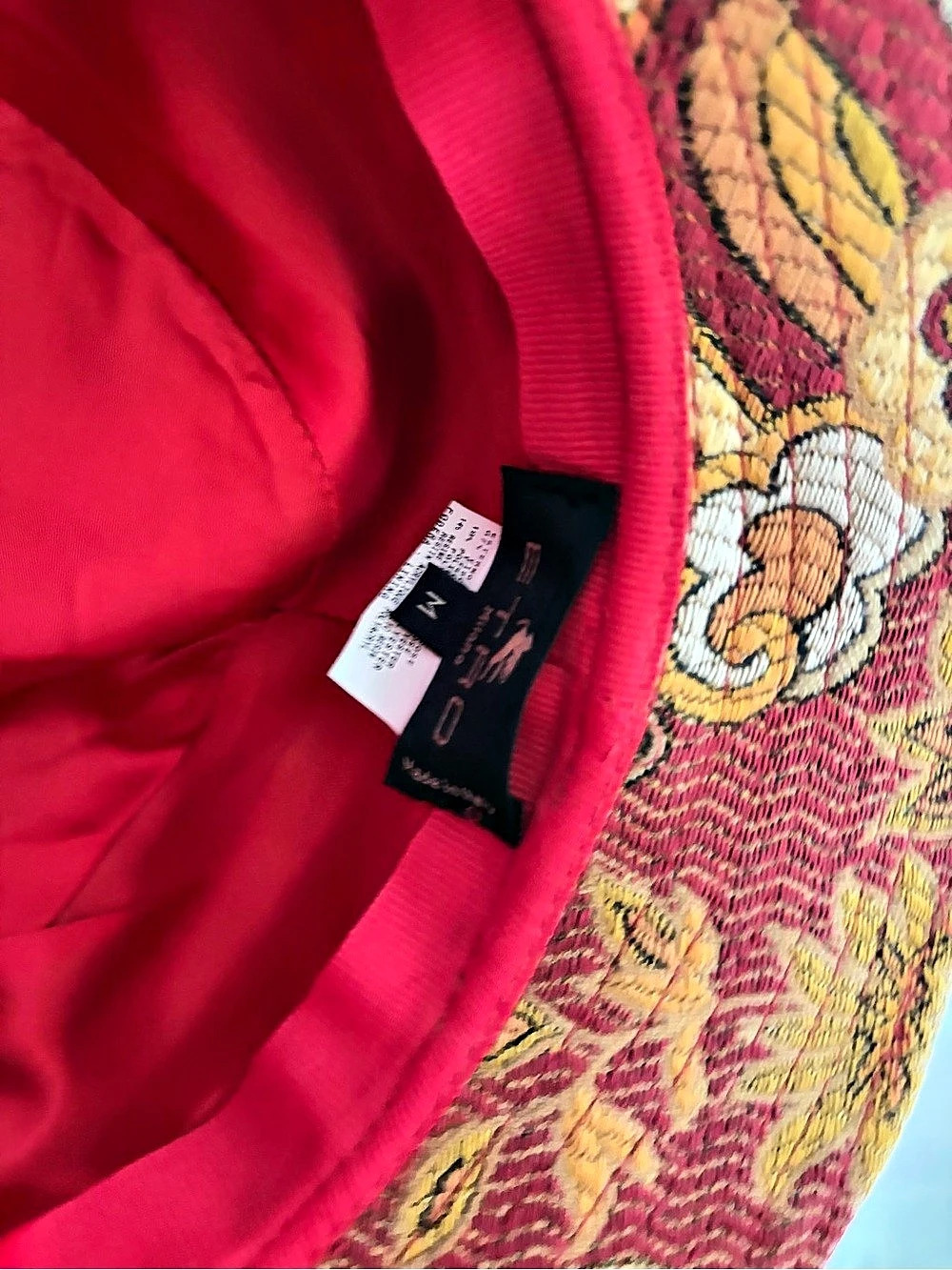 Etro Jacquard Brocade Bucket Hat Paisley Red & Gold Medium - Picture 6 of 6